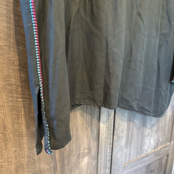 Time for Me 3X Tunic Embroidered Gray Long Bell Sleeves - Picture 9 of 12